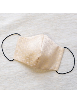 Masque en tissu traditionnel japonais Asanoha écru