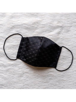 Masque en tissu traditionnel japonais Asanoha noir