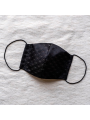 Masque en tissu traditionnel japonais Asanoha noir