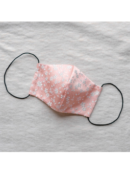 Masque en tissu traditionnel japonais RANGIKU SAKURA rose