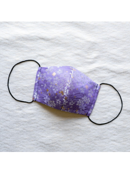 手工日本京都傳統織布口罩 - 吹雪紫 尺寸M...