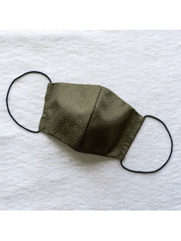 手工日本京都傳統織布口罩 - 軍綠 尺寸L...