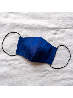 Masque en tissu japonais traditionnel Shippo bleu marine